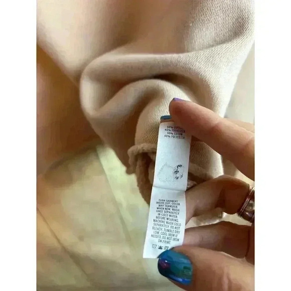 Aerie Cropped Henley Polo Sweatshirt Beige Peach Size XS - Picture 7 of 11